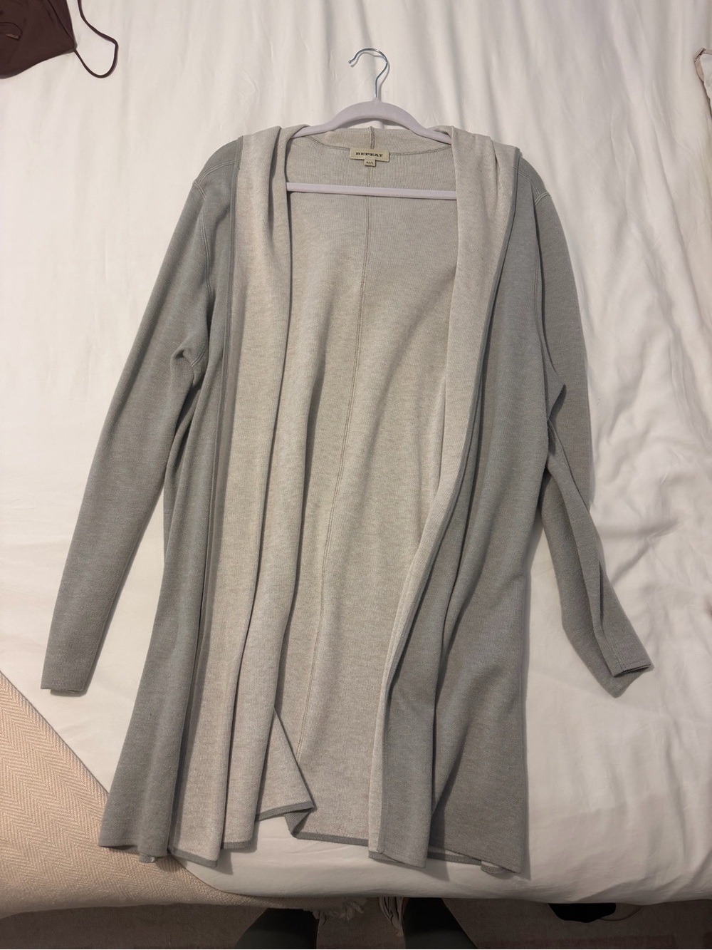 Hooded cardigan sweater Repeat size large